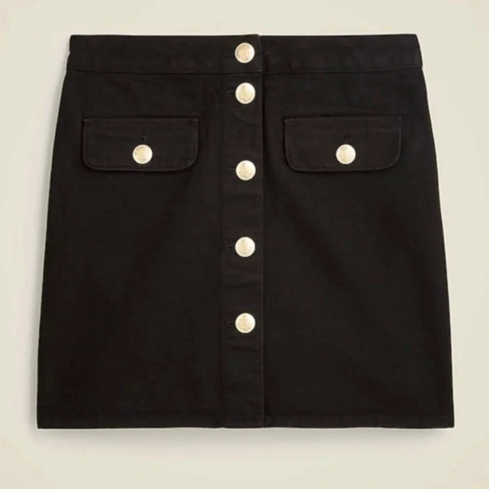 J. Crew button-front denim mini skirt size 12 - Picture 1 of 3